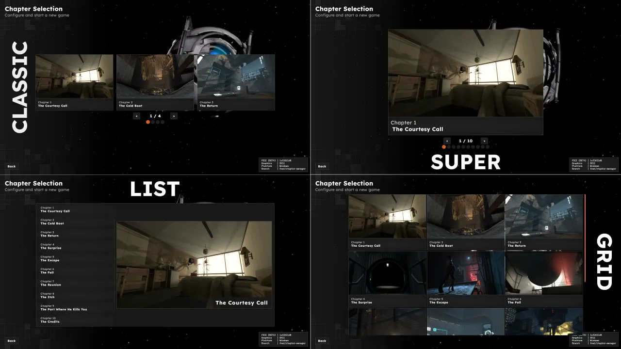 Chapter Modes Display